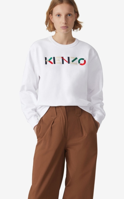 Kenzo Women Kenzo Logo Sweatshirt White